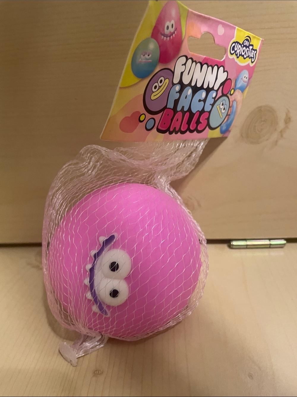 Funny Face Balls Pink Squeeze Toy by Cu-piosities